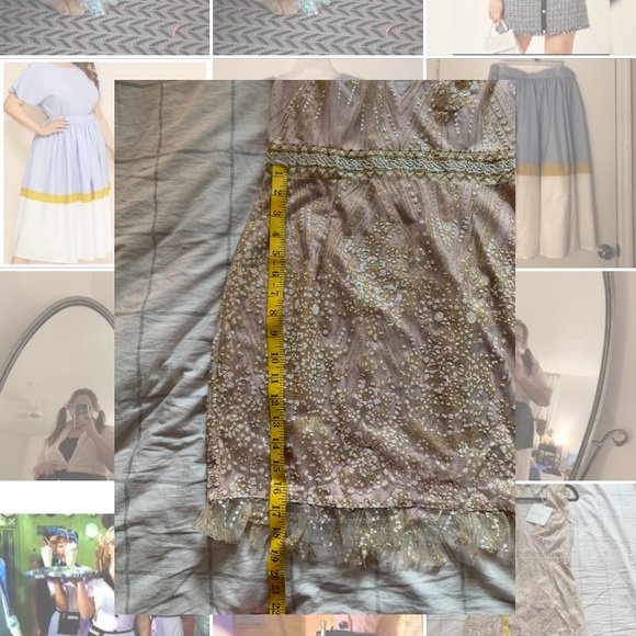 NWT HelloMolly Blush & Gold Dress - Size M - Picture 12 of 12